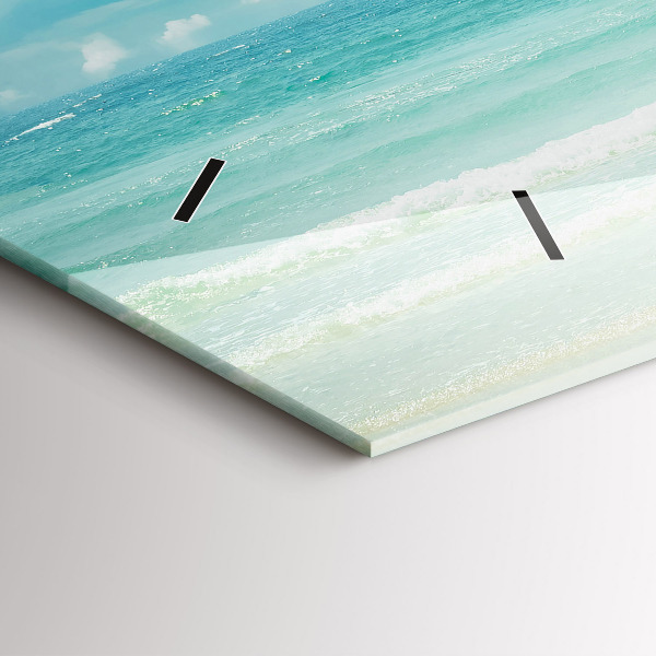 Ceas orizontale de perete din sticlă Peisaj maritim