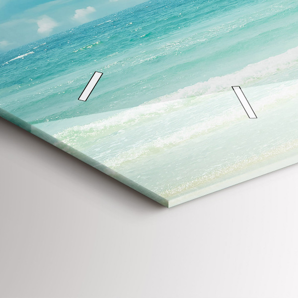 Ceas orizontale de perete din sticlă Peisaj maritim