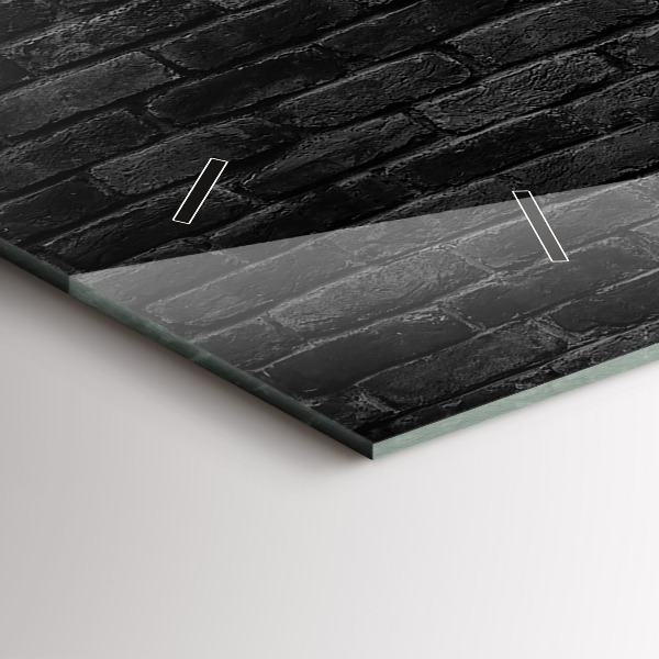 Ceas orizontale de perete din sticlă Zid de cărămidă închisă la culoare