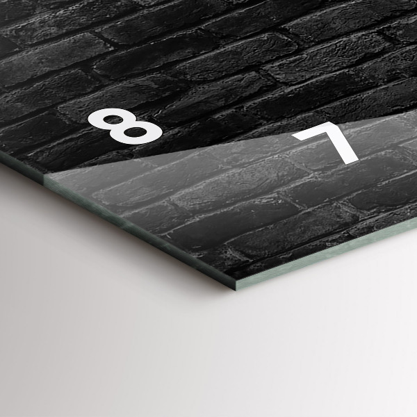 Ceas orizontale de perete din sticlă Zid de cărămidă închisă la culoare