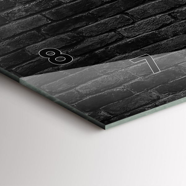 Ceas orizontale de perete din sticlă Zid de cărămidă închisă la culoare