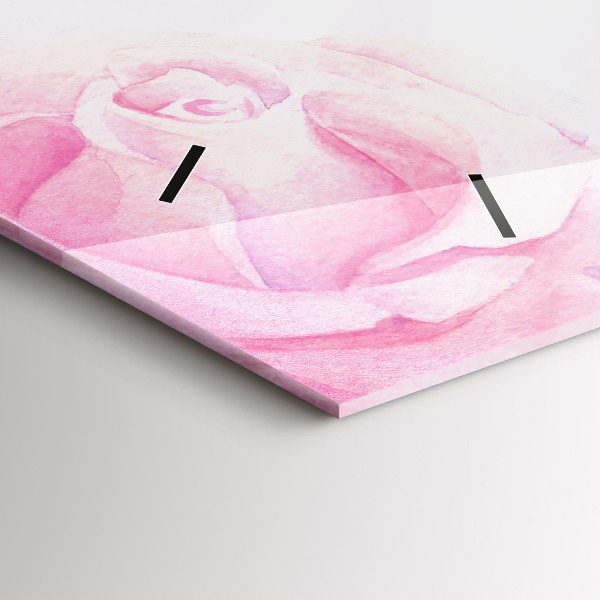 Ceas orizontale de perete din sticlă Trandafiri abstracti