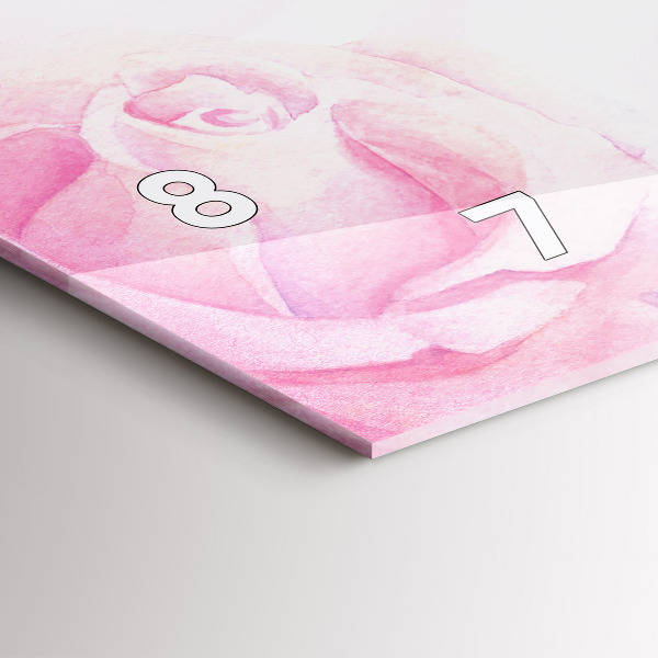 Ceas orizontale de perete din sticlă Trandafiri abstracti