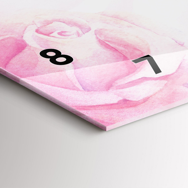 Ceas orizontale de perete din sticlă Trandafiri abstracti