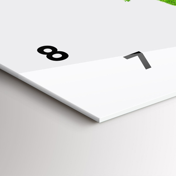 Ceas orizontale de perete din sticlă Harta cu iarba verde