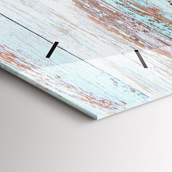 Ceas orizontale de perete din sticlă Lemn pastel