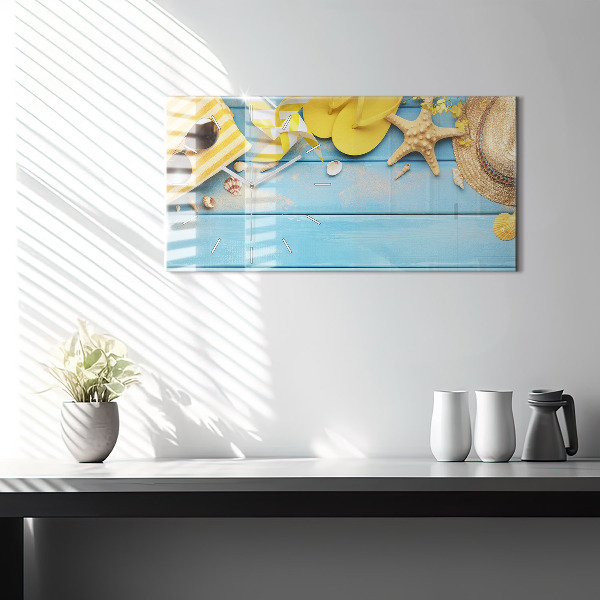 Ceas orizontale de perete din sticlă Accesorii pentru plaja