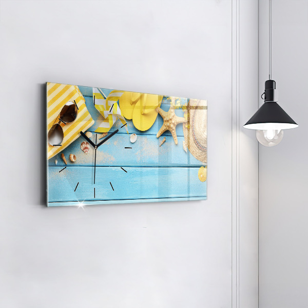 Ceas orizontale de perete din sticlă Accesorii pentru plaja