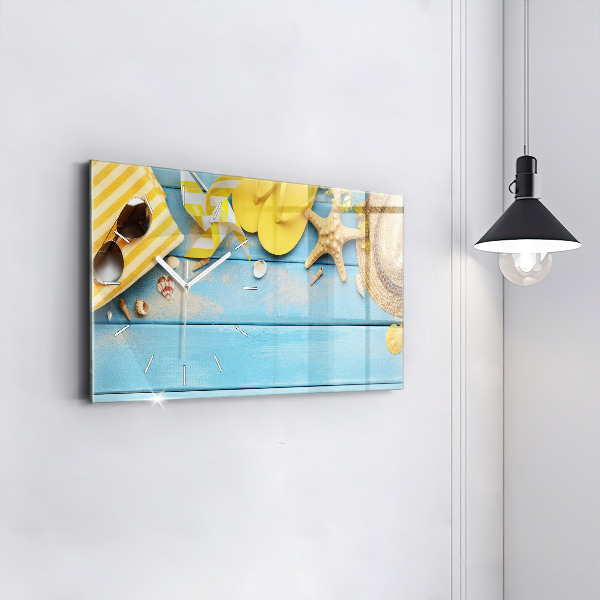 Ceas orizontale de perete din sticlă Accesorii pentru plaja