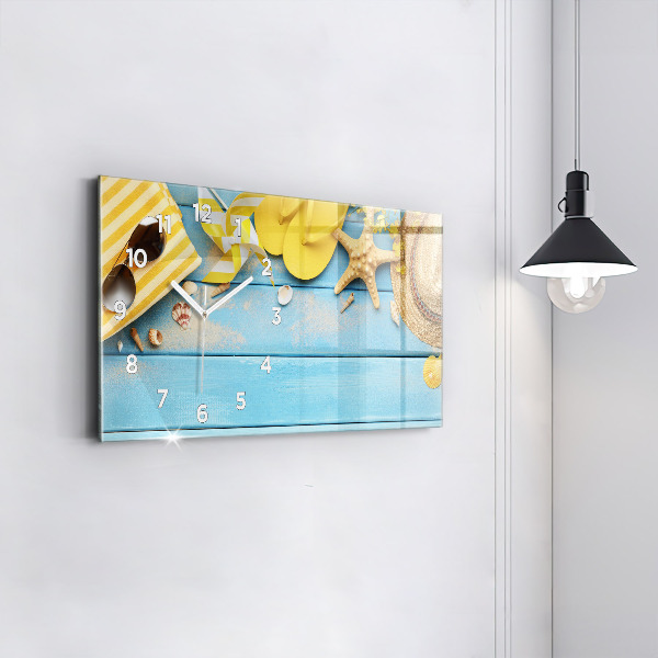 Ceas orizontale de perete din sticlă Accesorii pentru plaja