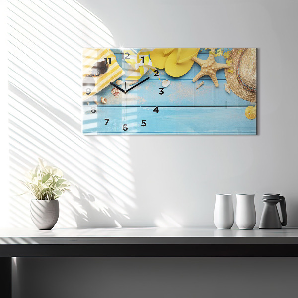 Ceas orizontale de perete din sticlă Accesorii pentru plaja
