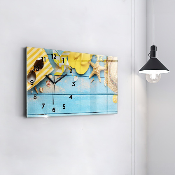 Ceas orizontale de perete din sticlă Accesorii pentru plaja