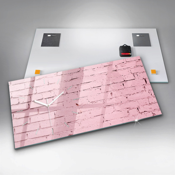 Ceas orizontale de perete din sticlă Zid de cărămizi