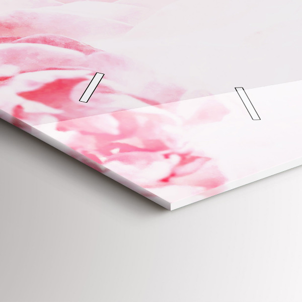 Ceas orizontale de perete din sticlă Flori înflorite