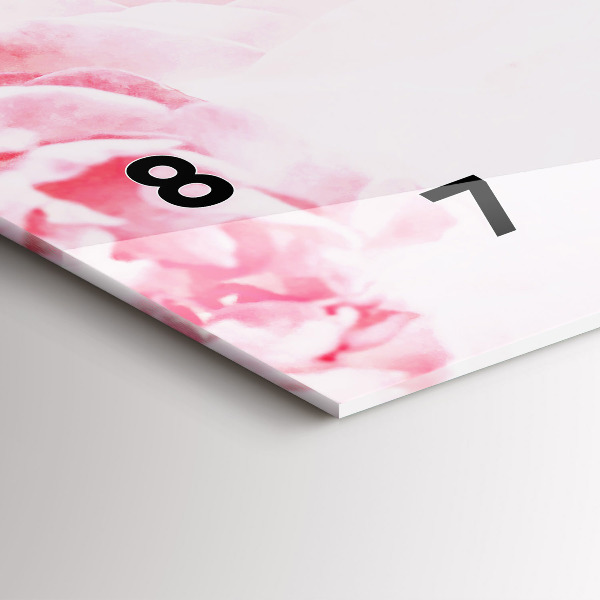 Ceas orizontale de perete din sticlă Flori înflorite