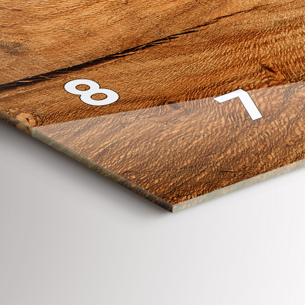 Ceas orizontale de perete din sticlă Textura lemnului