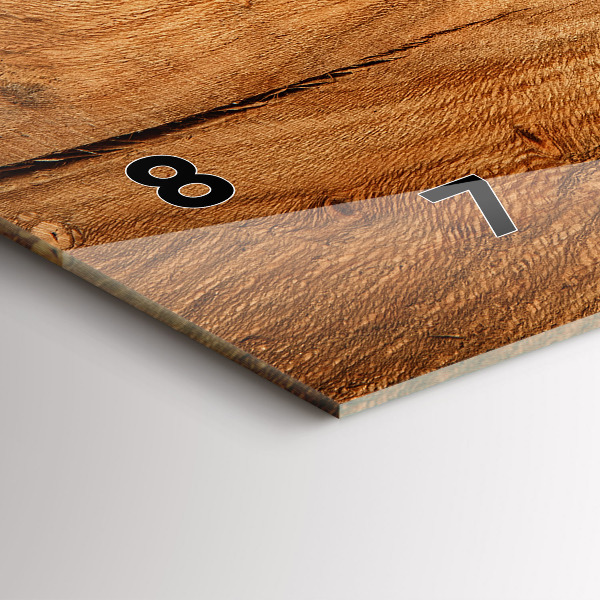 Ceas orizontale de perete din sticlă Textura lemnului