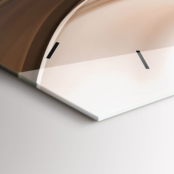 Ceas orizontale de perete din sticlă Abstracția liniilor