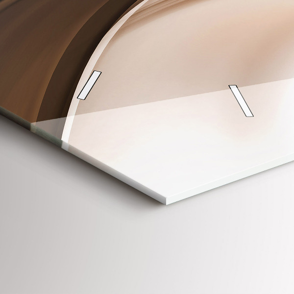 Ceas orizontale de perete din sticlă Abstracția liniilor