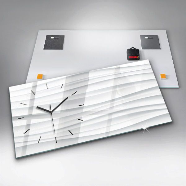 Ceas orizontale de perete din sticlă Textura valuri