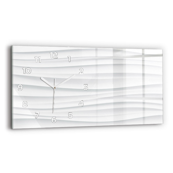 Ceas orizontale de perete din sticlă Textura valuri