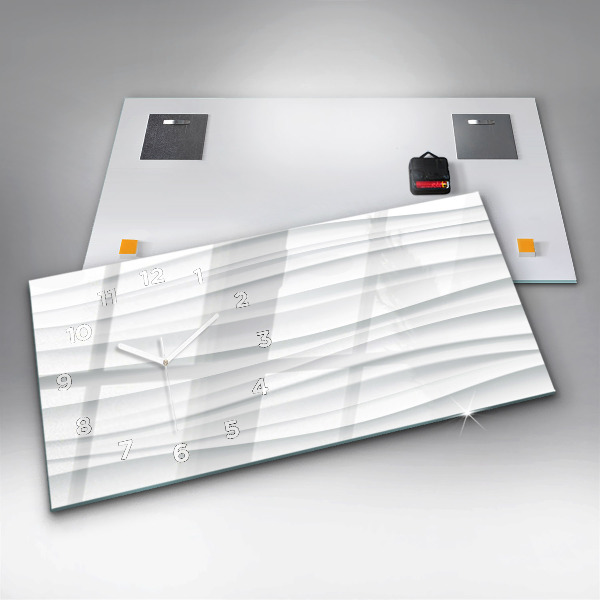 Ceas orizontale de perete din sticlă Textura valuri