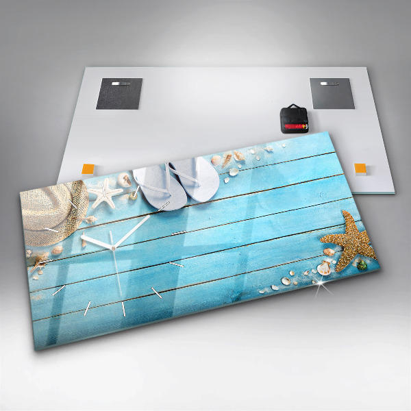 Ceas orizontale de perete din sticlă Accesorii de vacanta