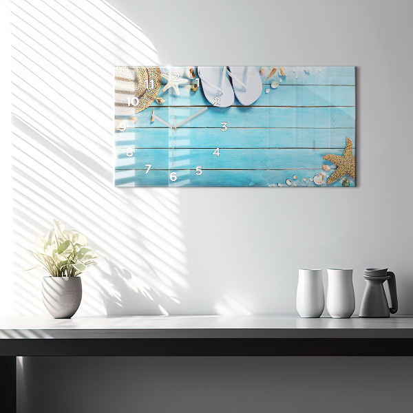 Ceas orizontale de perete din sticlă Accesorii de vacanta