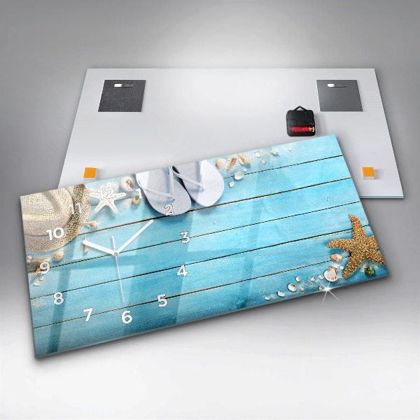 Ceas orizontale de perete din sticlă Accesorii de vacanta