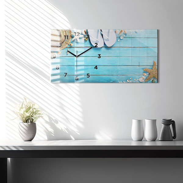 Ceas orizontale de perete din sticlă Accesorii de vacanta