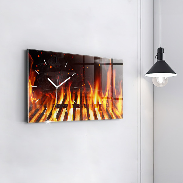 Ceas orizontale de perete din sticlă Grătar