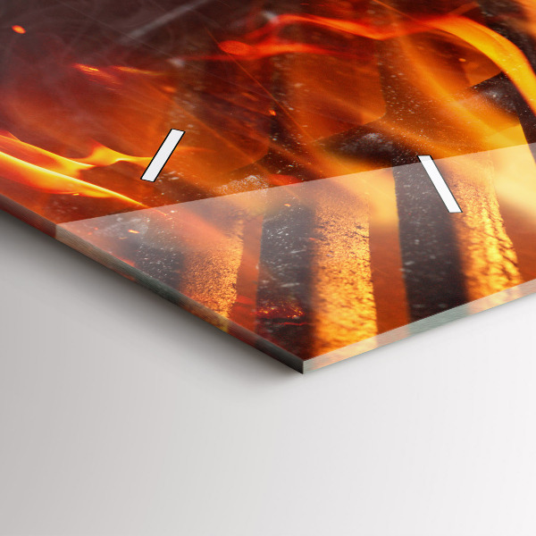 Ceas orizontale de perete din sticlă Grătar