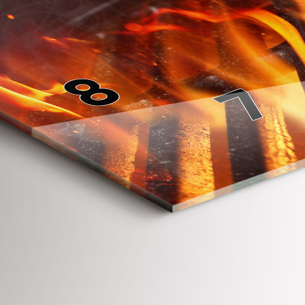 Ceas orizontale de perete din sticlă Grătar