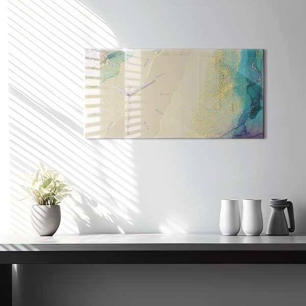 Ceas orizontale de perete din sticlă Abstracție elegantă
