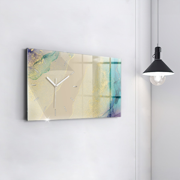 Ceas orizontale de perete din sticlă Abstracție elegantă
