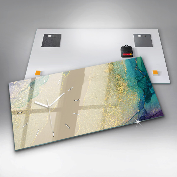 Ceas orizontale de perete din sticlă Abstracție elegantă