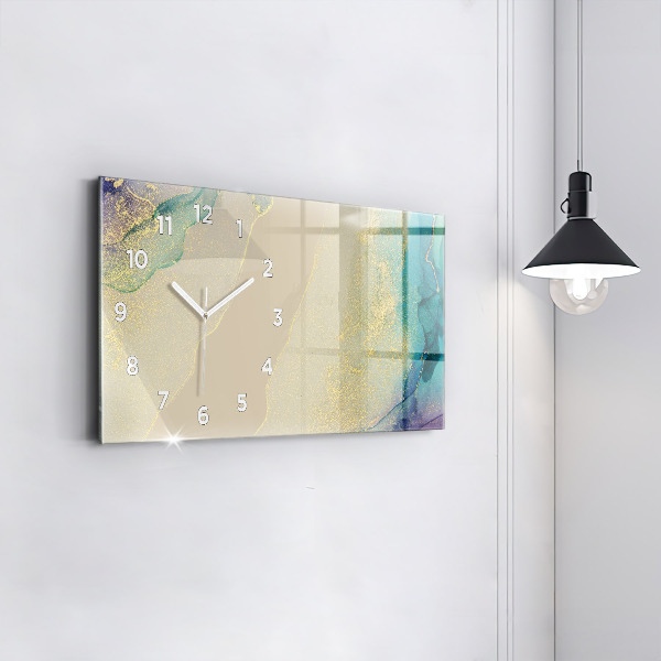 Ceas orizontale de perete din sticlă Abstracție elegantă
