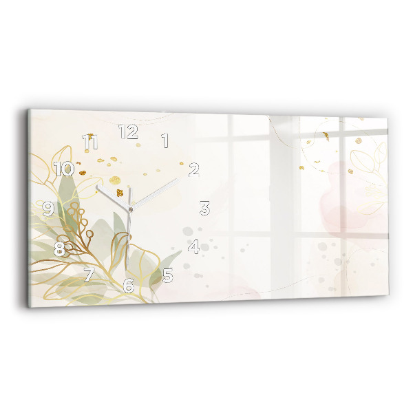 Ceas orizontale de perete din sticlă Abstracția pastelului