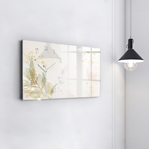 Ceas orizontale de perete din sticlă Abstracția pastelului
