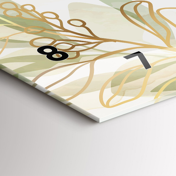 Ceas orizontale de perete din sticlă Abstracția pastelului