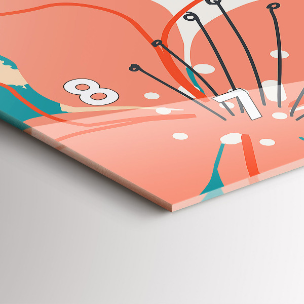 Ceas orizontale de perete din sticlă Plante hawaiene