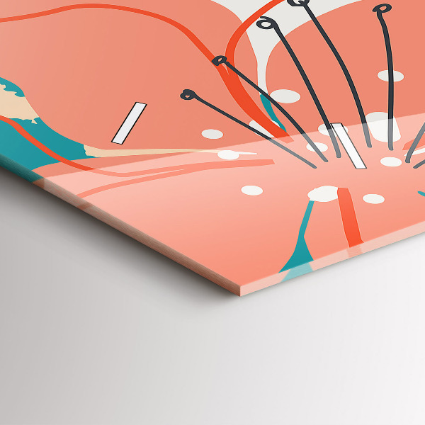 Ceas orizontale de perete din sticlă Plante hawaiene