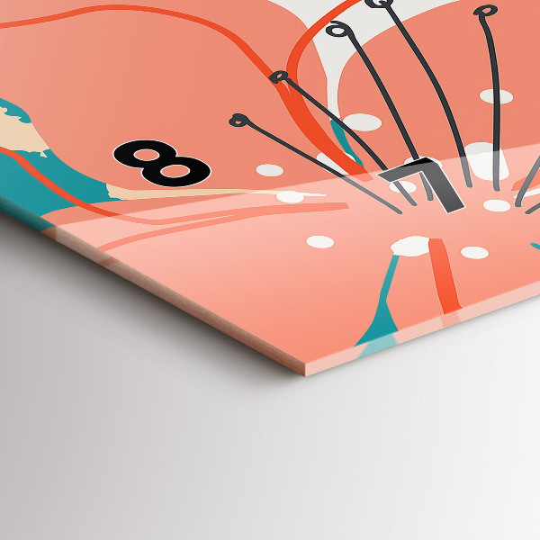 Ceas orizontale de perete din sticlă Plante hawaiene