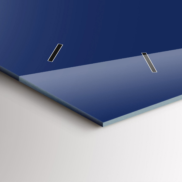 Ceas orizontale de perete din sticlă Culoare bleumarin