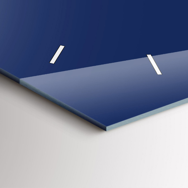 Ceas orizontale de perete din sticlă Culoare bleumarin