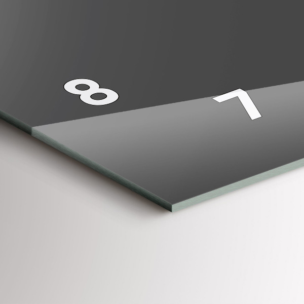 Ceas orizontale de perete din sticlă Culoare gri