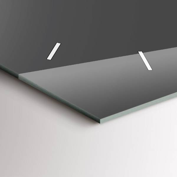 Ceas orizontale de perete din sticlă Culoare gri