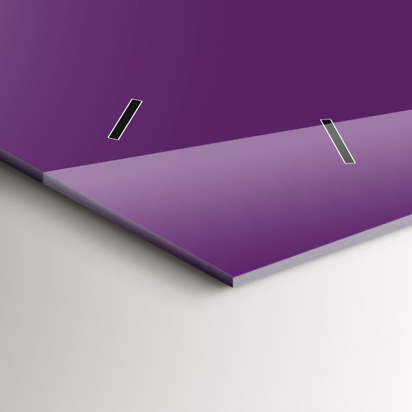 Ceas orizontale de perete din sticlă Violet