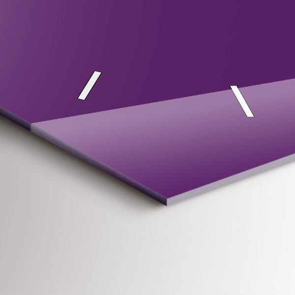 Ceas orizontale de perete din sticlă Violet