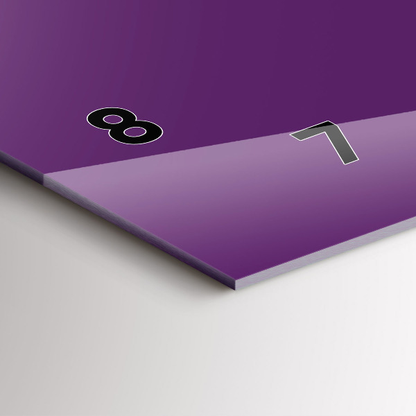 Ceas orizontale de perete din sticlă Violet